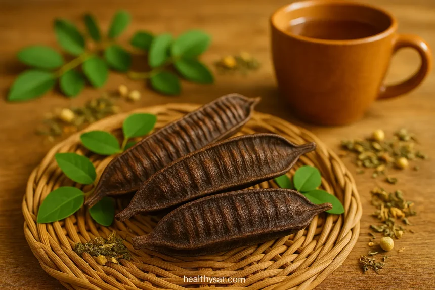 Aidan fruit health benefits showing dried Tetrapleura tetraptera pods with four wings for blood sugar heart health immunity